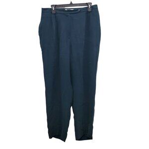 Travis Ayers for Dressbarn Woman's Vintage Teal 100% Silk Lagenlook Pants 14W‎